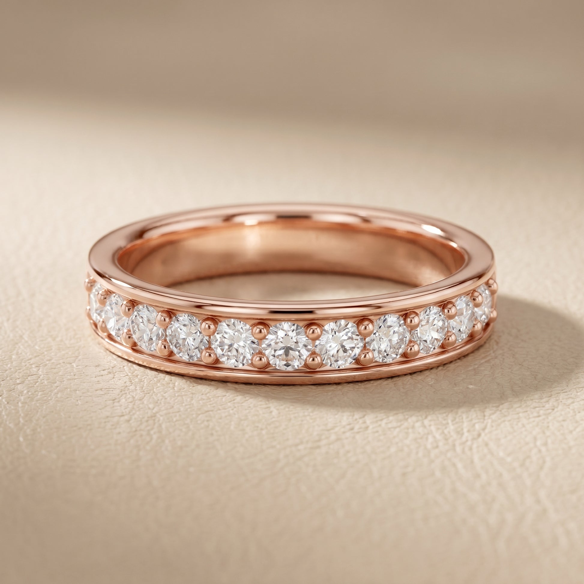 Round Cut Lab Grown Diamond Ring in Rose Gold