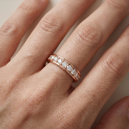 Round Cut Lab Grown Diamond Ring in Rose Gold
