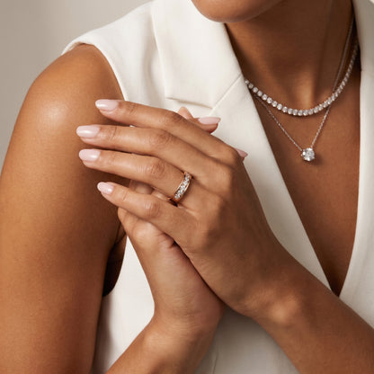 Round Cut Lab Grown Diamond Ring in Rose Gold