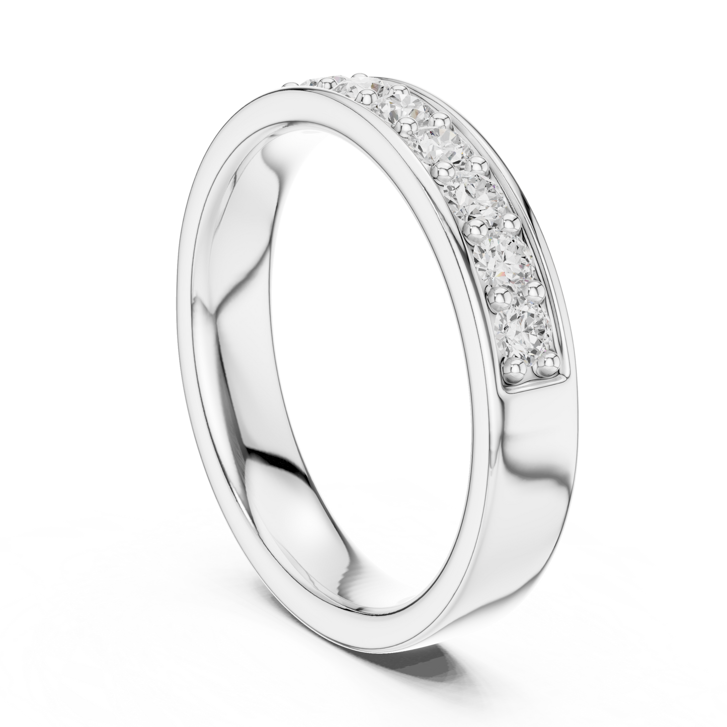 Round Cut Lab Grown Diamond Ring in White Gold