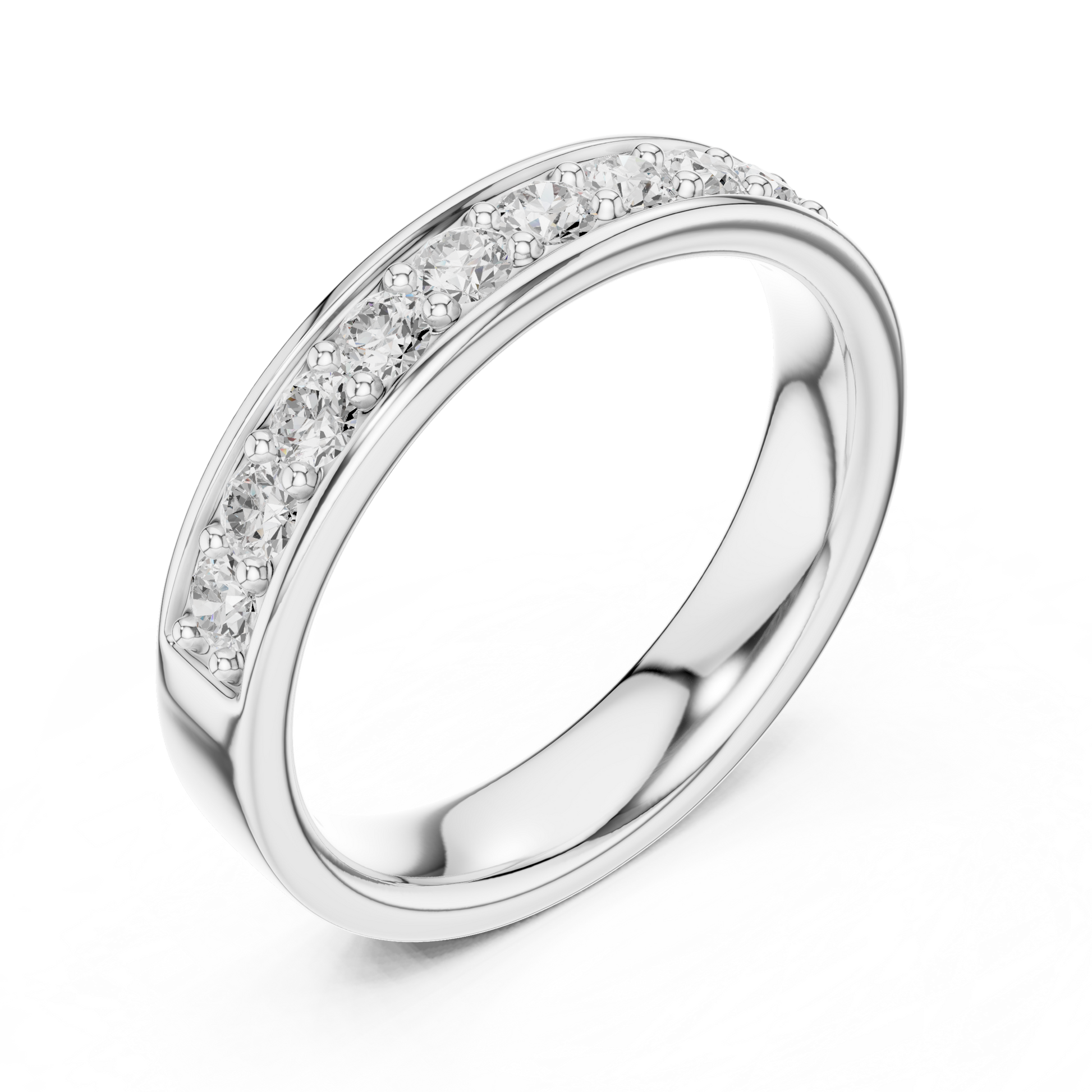 Round Cut Lab Grown Diamond Ring in White Gold