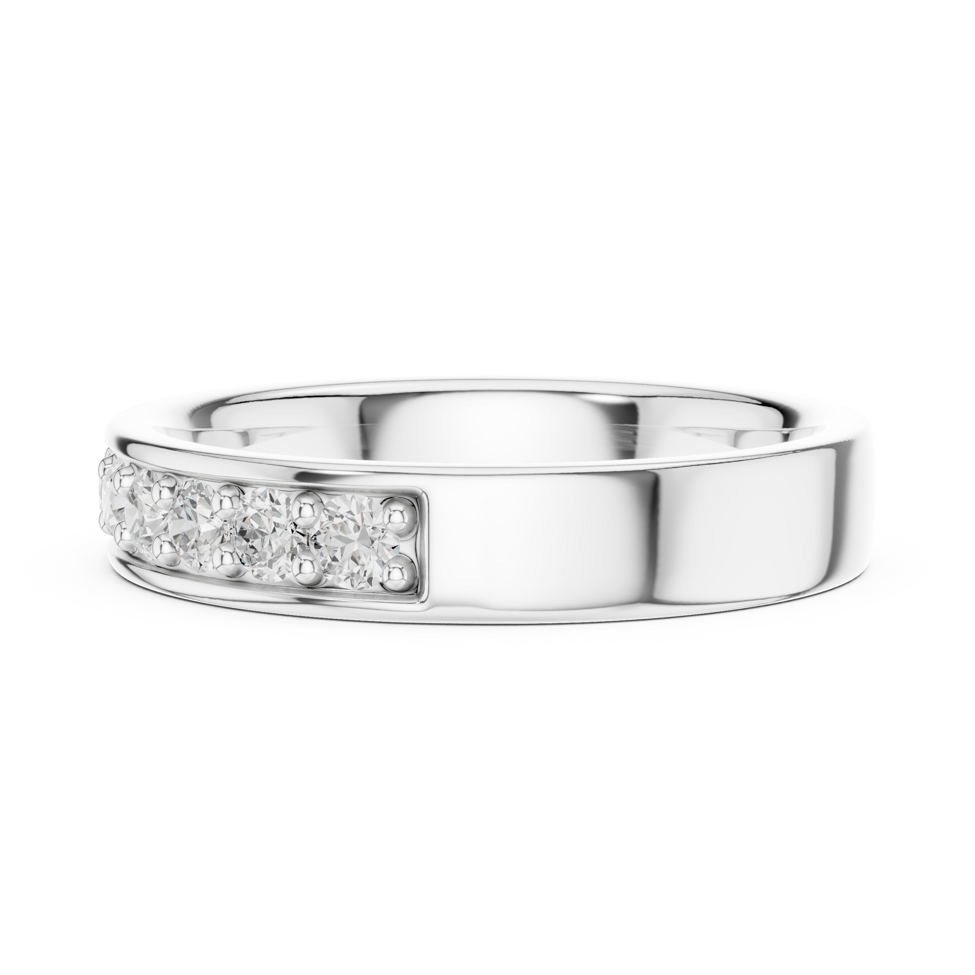 Round Cut Lab Grown Diamond Ring in White Gold