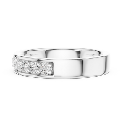 Round Cut Lab Grown Diamond Ring in Silver