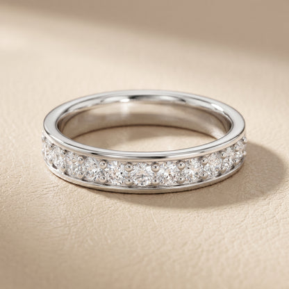 Round Cut Lab Grown Diamond Ring in White Gold