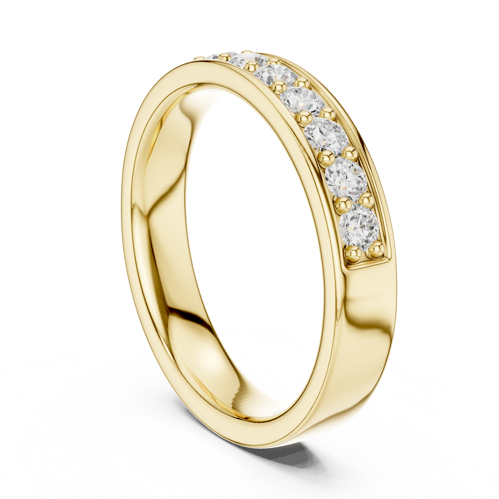 Round Cut Lab Grown Diamond Ring in Yellow Gold