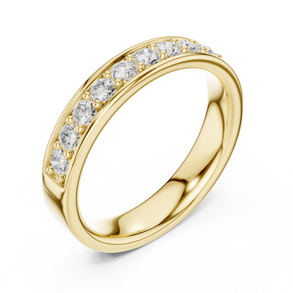 Round Cut Lab Grown Diamond Ring in Yellow Gold