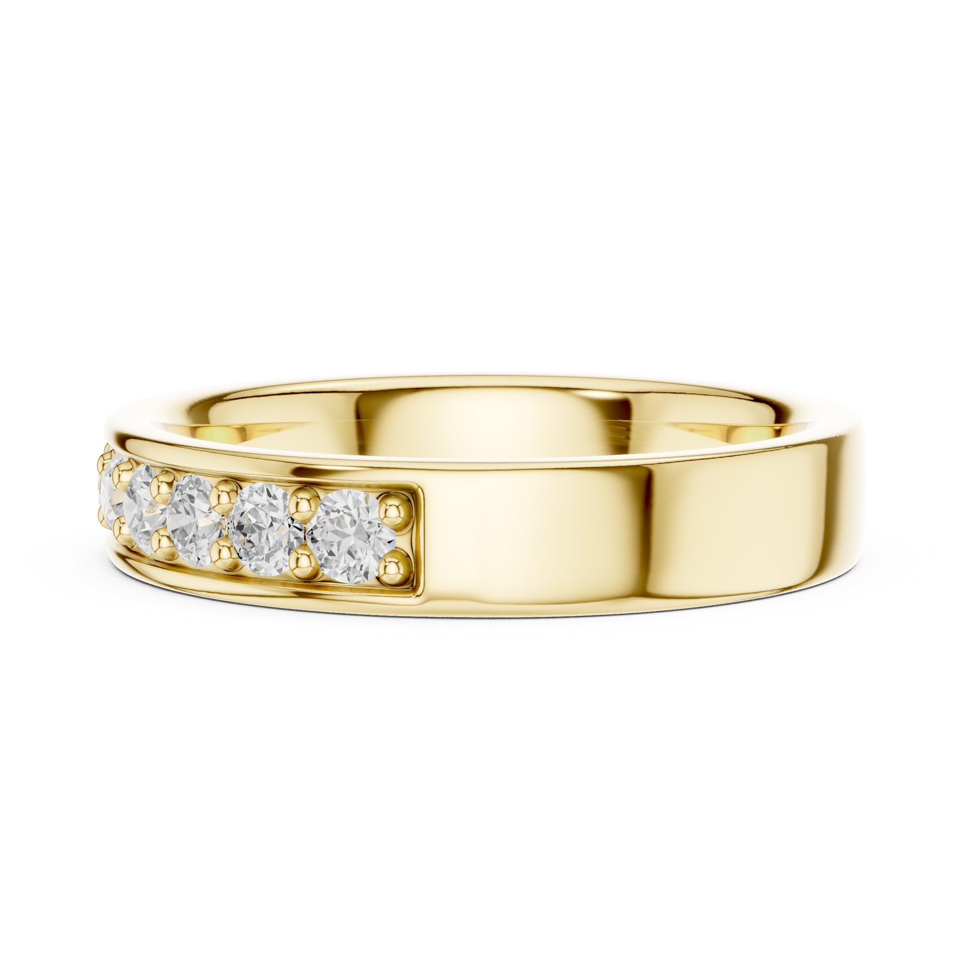 Round Cut Lab Grown Diamond Ring in Yellow Gold