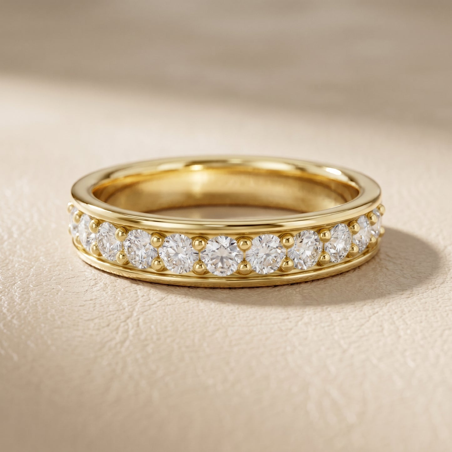 Round Cut Lab Grown Diamond Ring in Yellow Gold