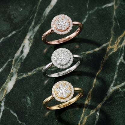 Round Cut Lab Grown Diamond Ring in Rose Gold
