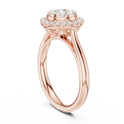 Round Cut Lab Grown Diamond Ring in Rose Gold