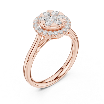 Round Cut Lab Grown Diamond Ring in Rose Gold
