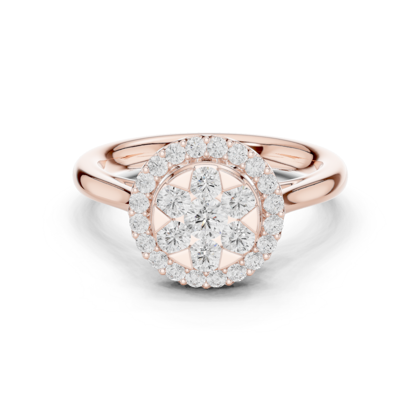 Round Cut Lab Grown Diamond Ring in Rose Gold