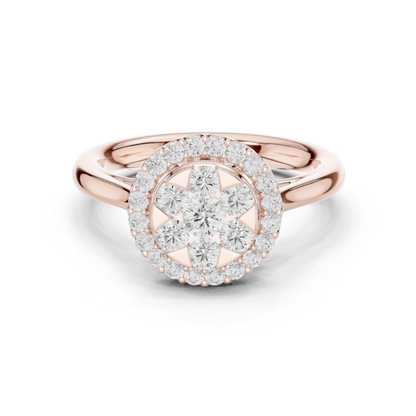 Round Cut Lab Grown Diamond Ring in Rose Gold