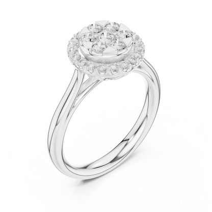 Round Cut Lab Grown Diamond Ring in Platinum