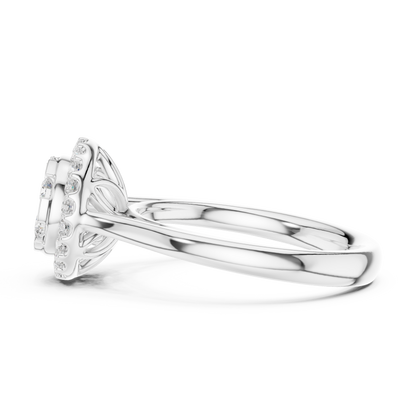 Round Cut Lab Grown Diamond Ring in White Gold