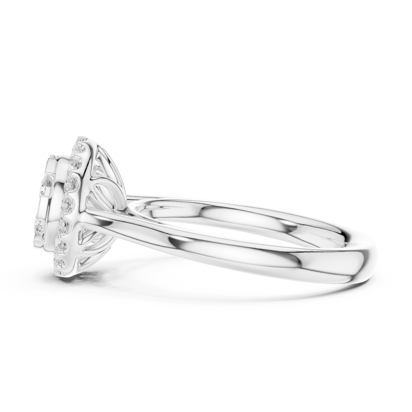 Round Cut Lab Grown Diamond Ring in Silver