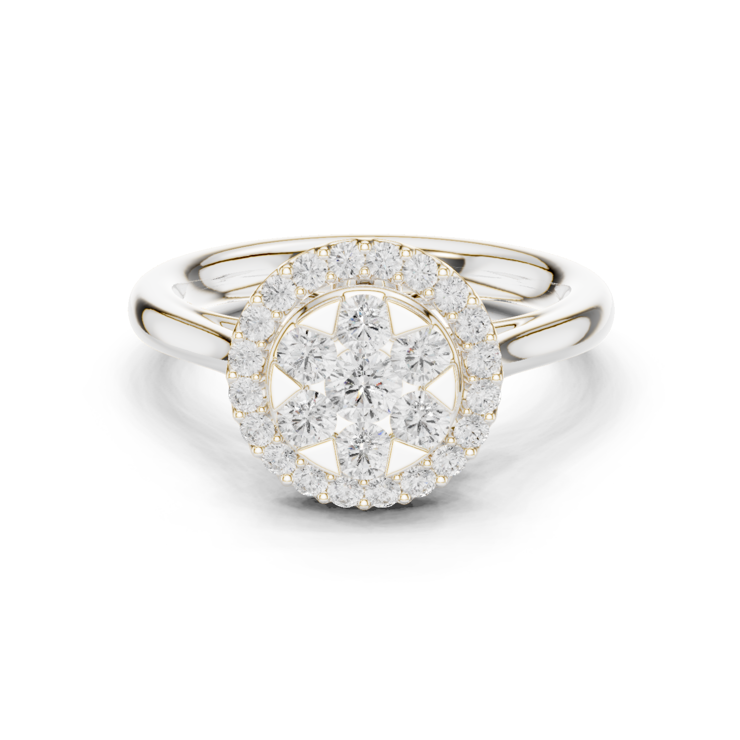 Round Cut Lab Grown Diamond Ring in White Gold