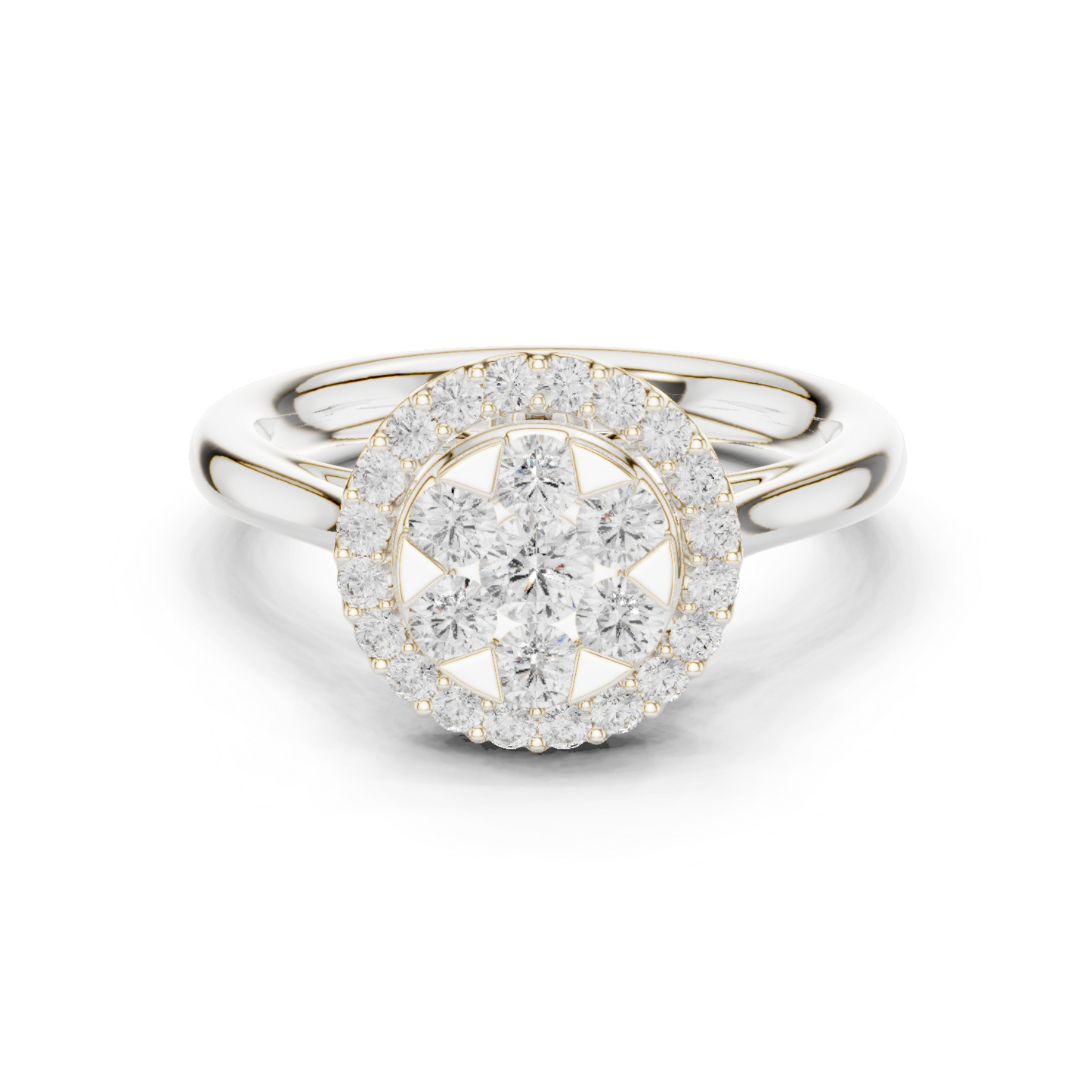 Round Cut Lab Grown Diamond Ring in Silver