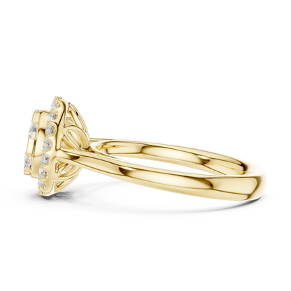 Round Cut Lab Grown Diamond Ring in Yellow Gold