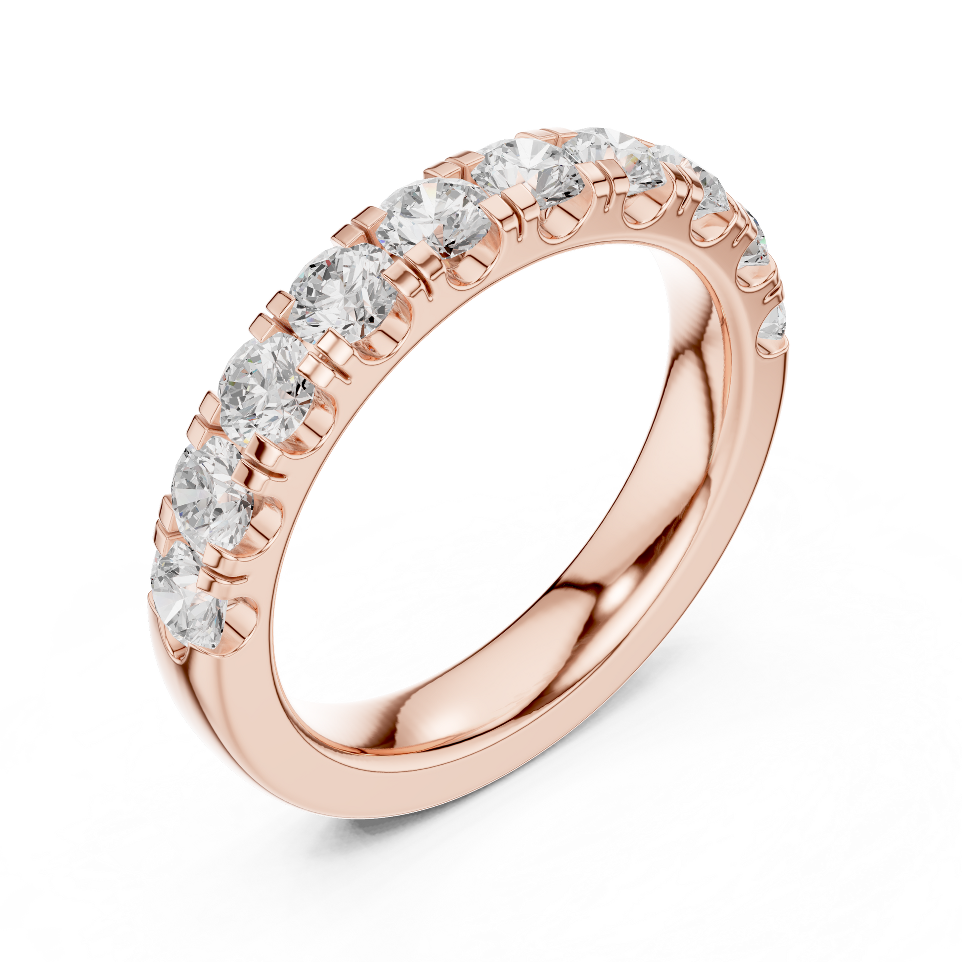 Round Cut Lab Grown Diamond Ring in Rose Gold