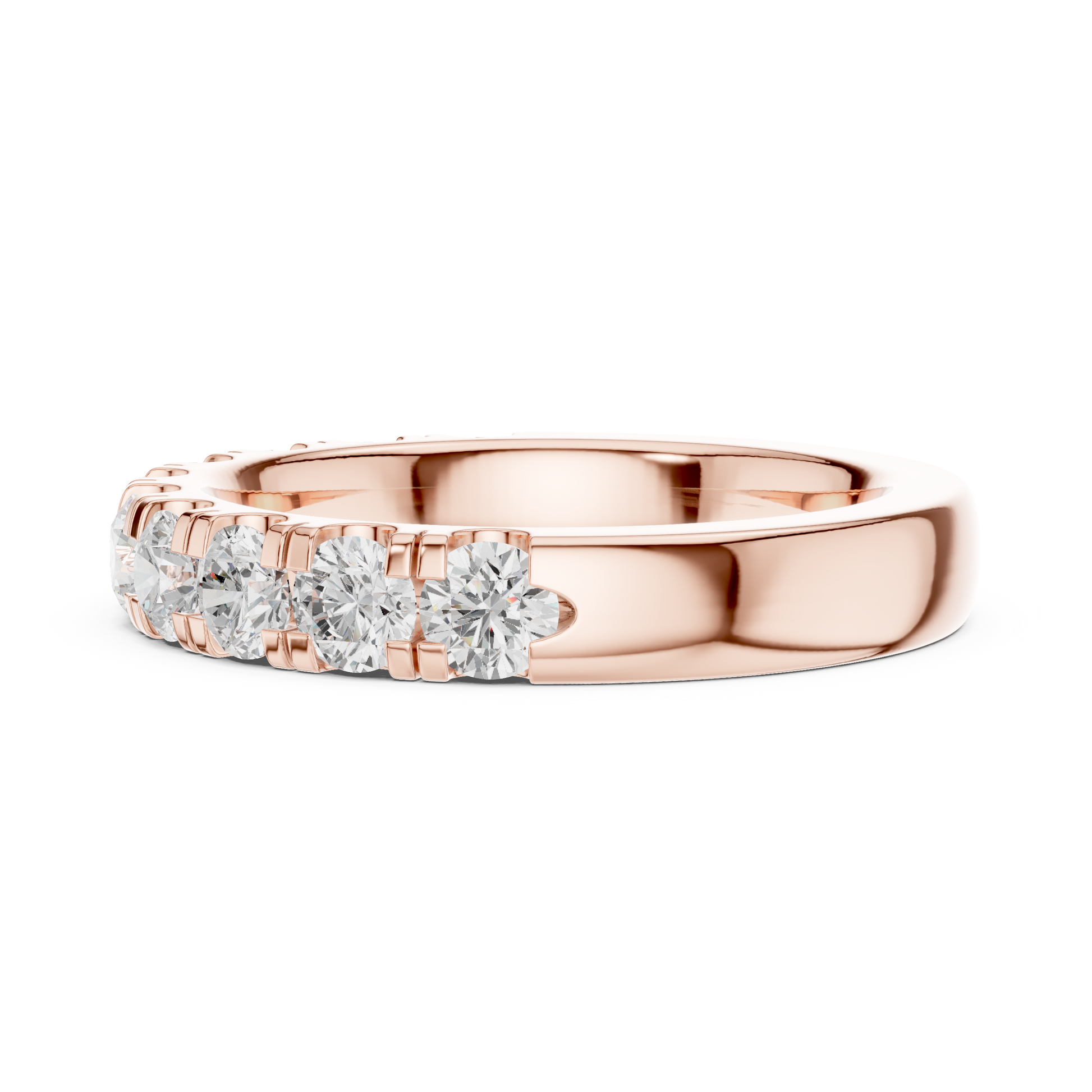 Round Cut Lab Grown Diamond Ring in Rose Gold