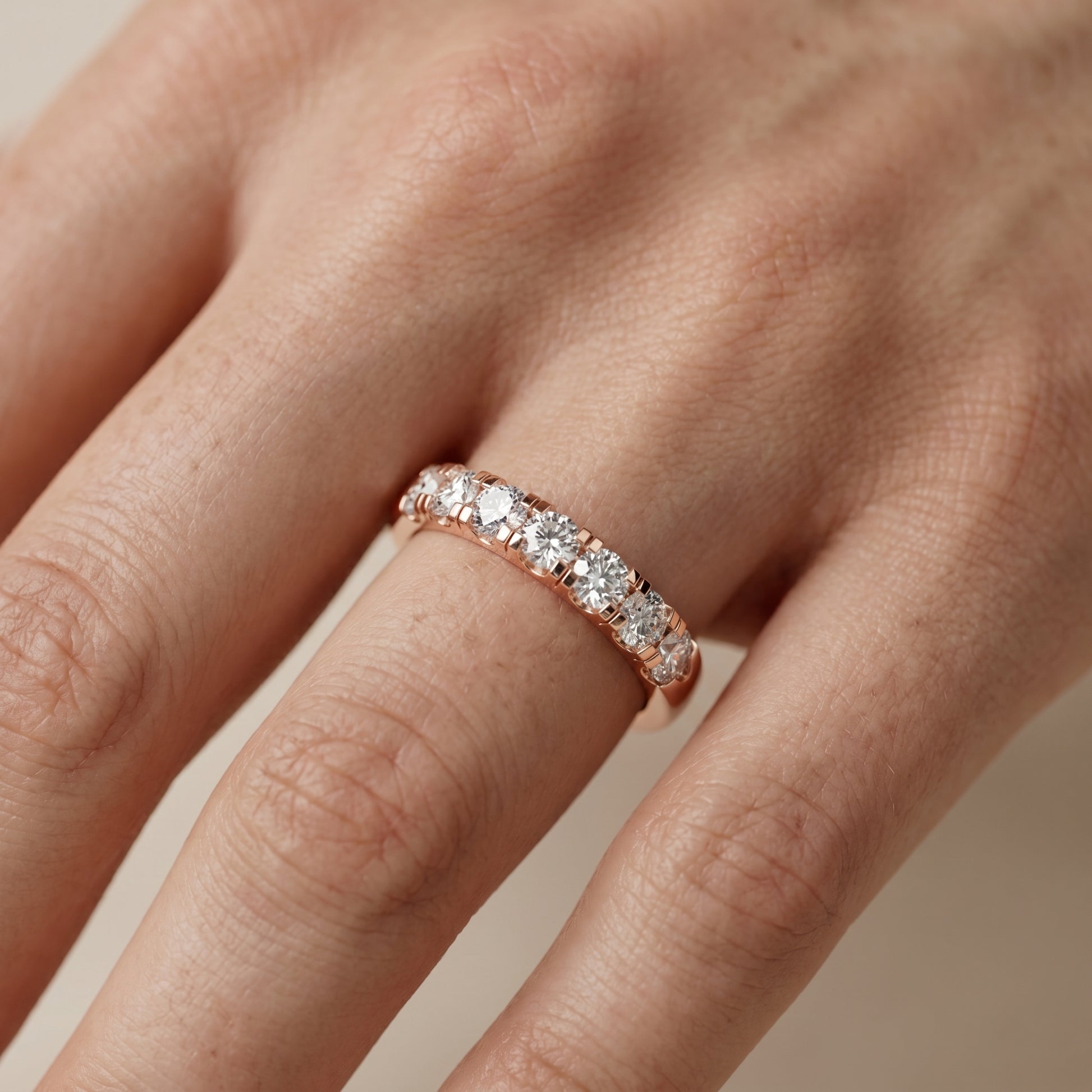 Round Cut Lab Grown Diamond Ring in Rose Gold