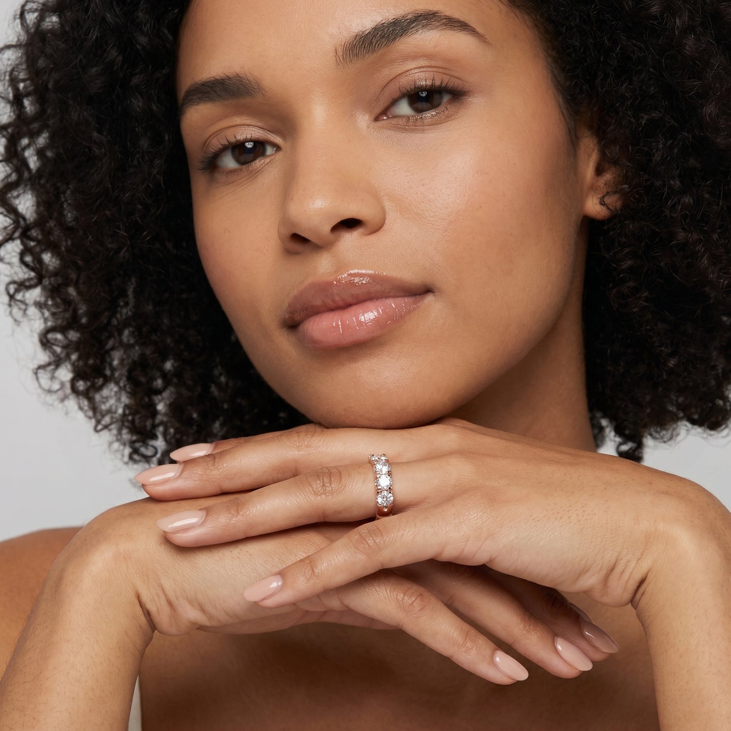 Round Cut Lab Grown Diamond Ring in Rose Gold