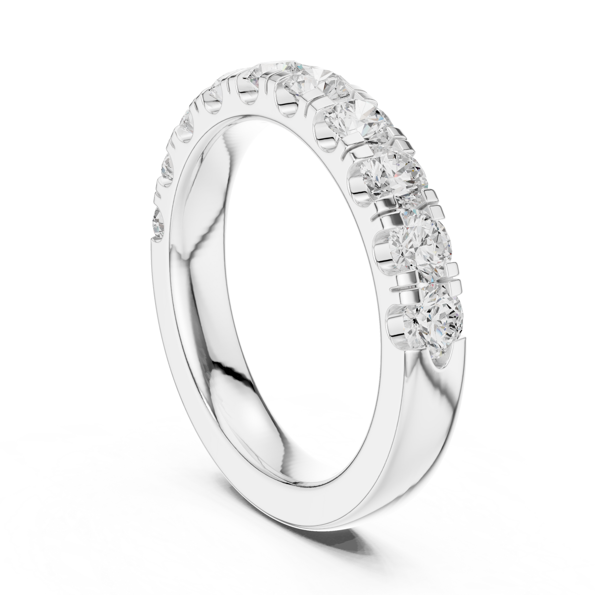 Round Cut Lab Grown Diamond Ring in White Gold