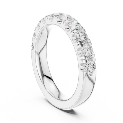 Round Cut Lab Grown Diamond Ring in Silver