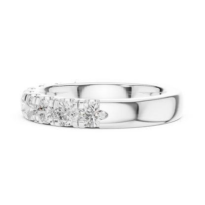 Round Cut Lab Grown Diamond Ring in White Gold