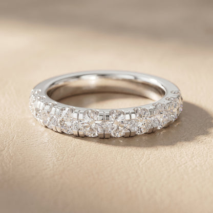 Round Cut Lab Grown Diamond Ring in White Gold