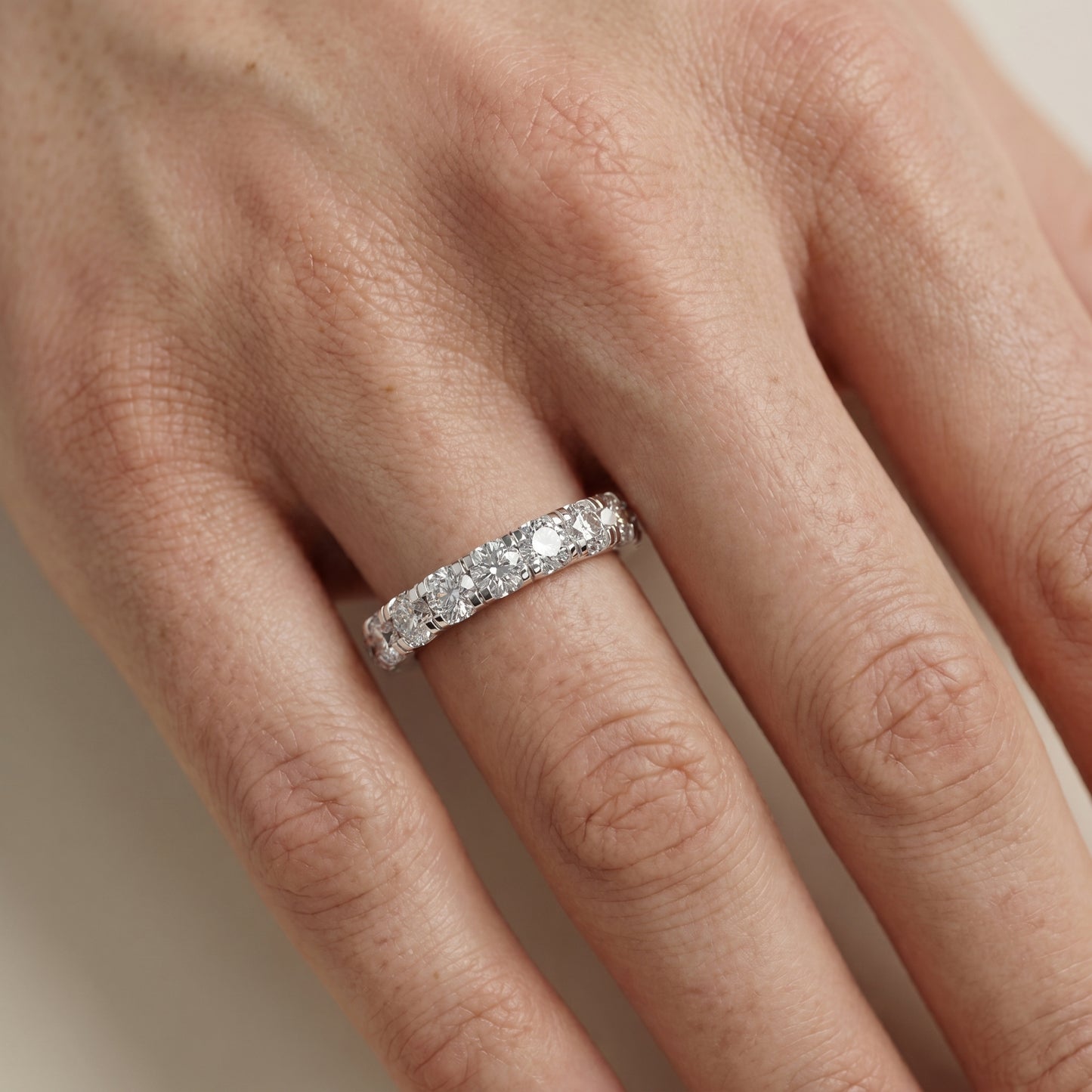 Round Cut Lab Grown Diamond Ring in Platinum