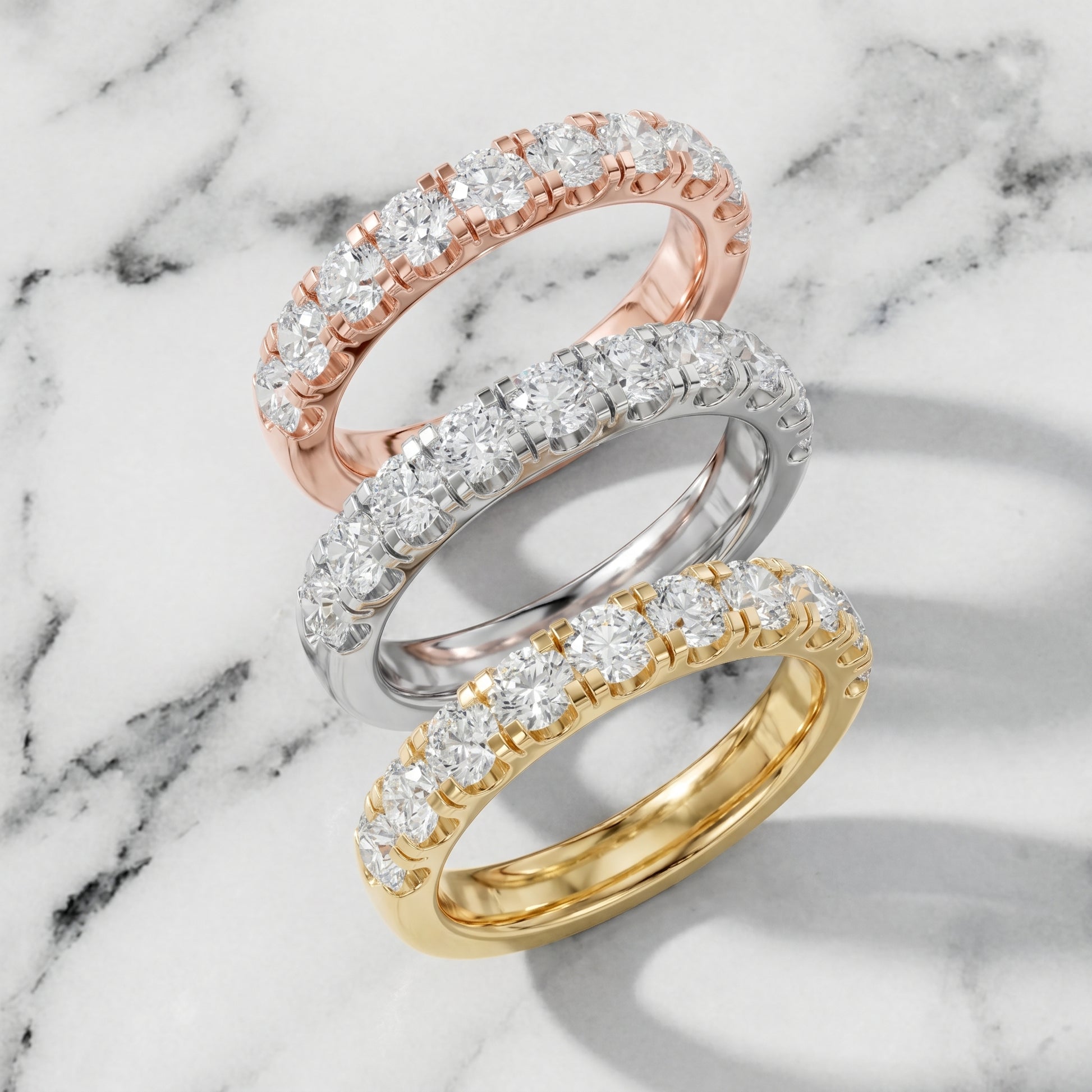 Round Cut Lab Grown Diamond Ring in Yellow Gold