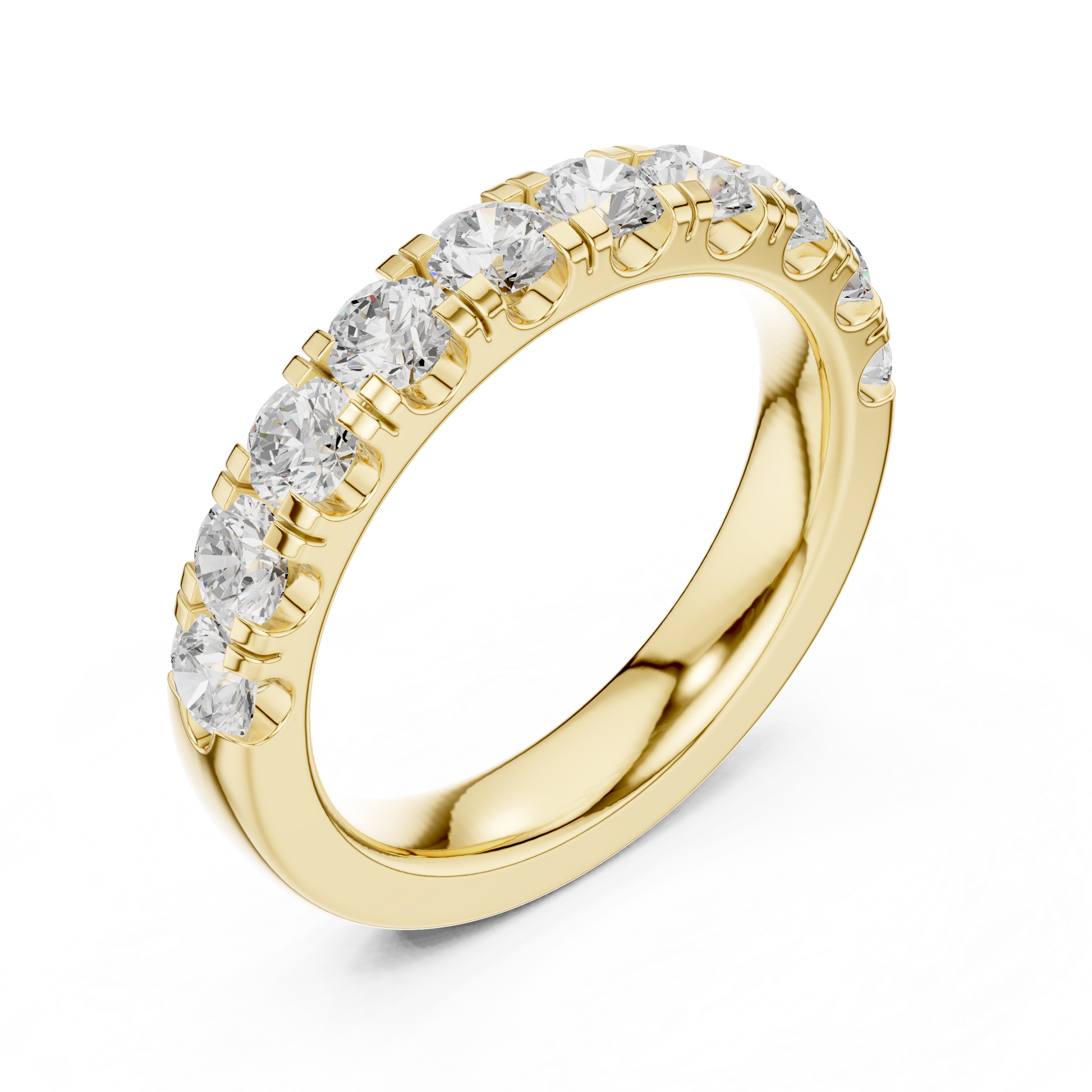 Round Cut Lab Grown Diamond Ring in Yellow Gold