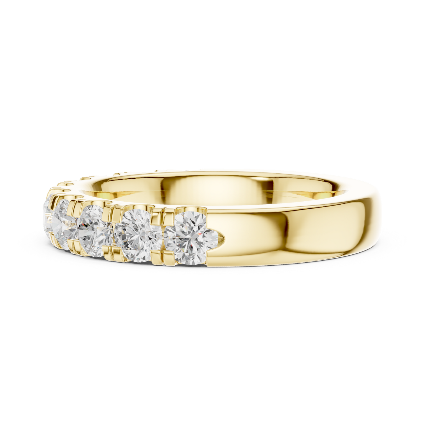 Round Cut Lab Grown Diamond Ring in Yellow Gold