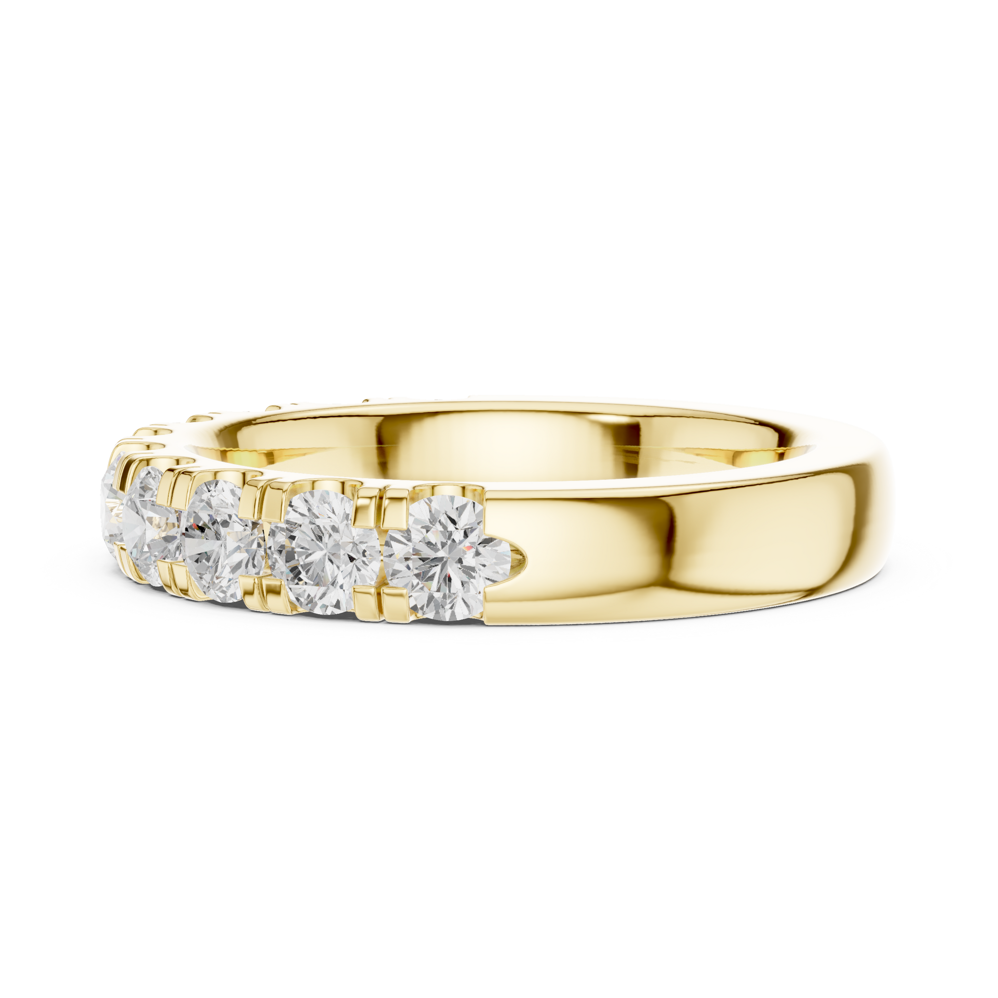 Round Cut Lab Grown Diamond Ring in Yellow Gold