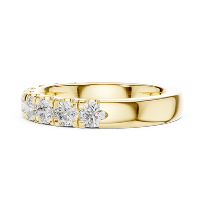 Round Cut Lab Grown Diamond Ring in Yellow Gold