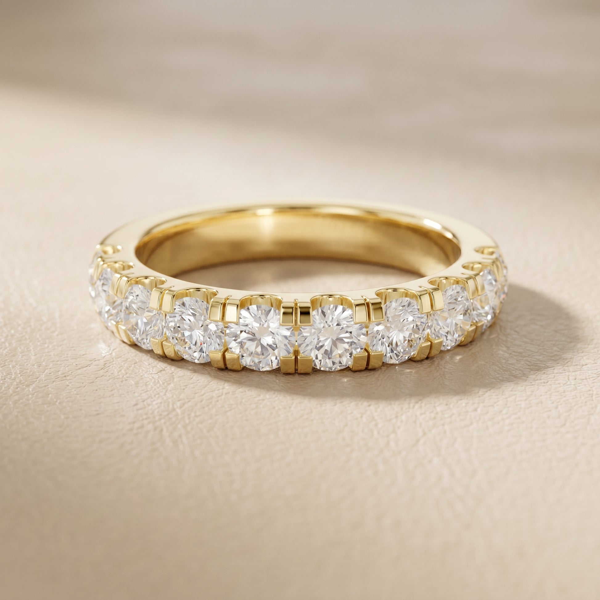 Round Cut Lab Grown Diamond Ring in Yellow Gold