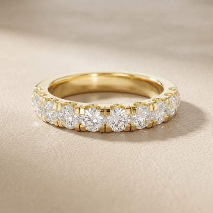 Round Cut Lab Grown Diamond Ring in Yellow Gold