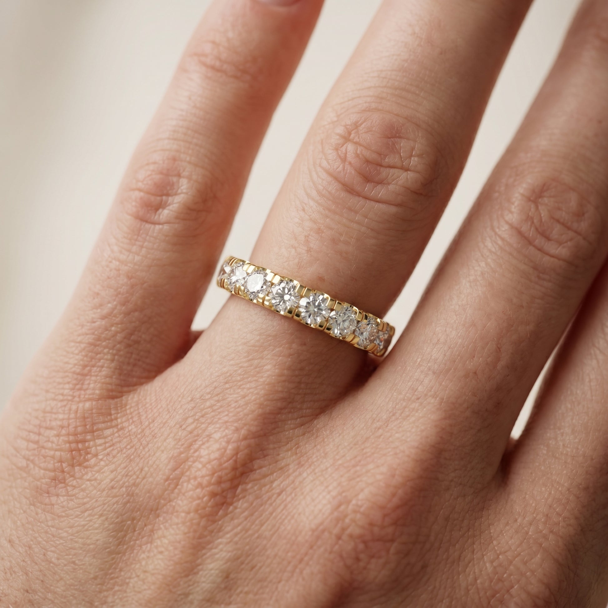Round Cut Lab Grown Diamond Ring in Yellow Gold