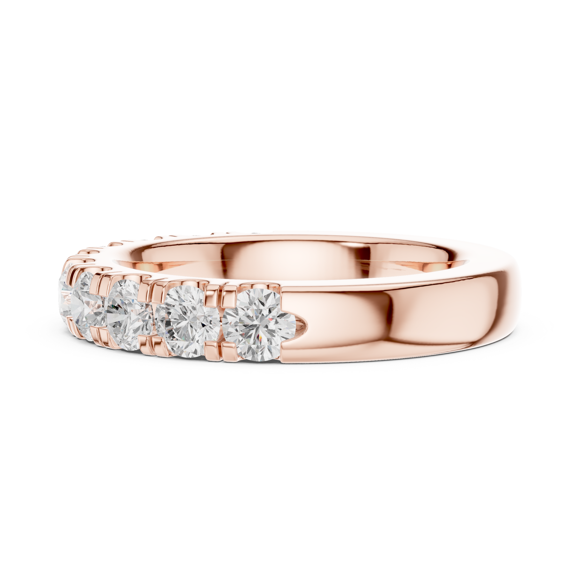 Round Cut Lab Grown Diamond Ring in Rose Gold