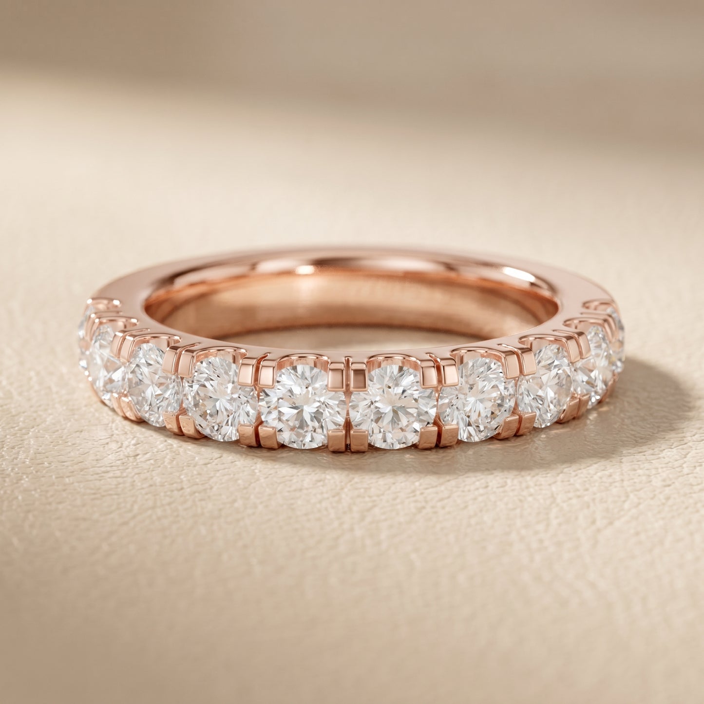 Round Cut Lab Grown Diamond Ring in Rose Gold