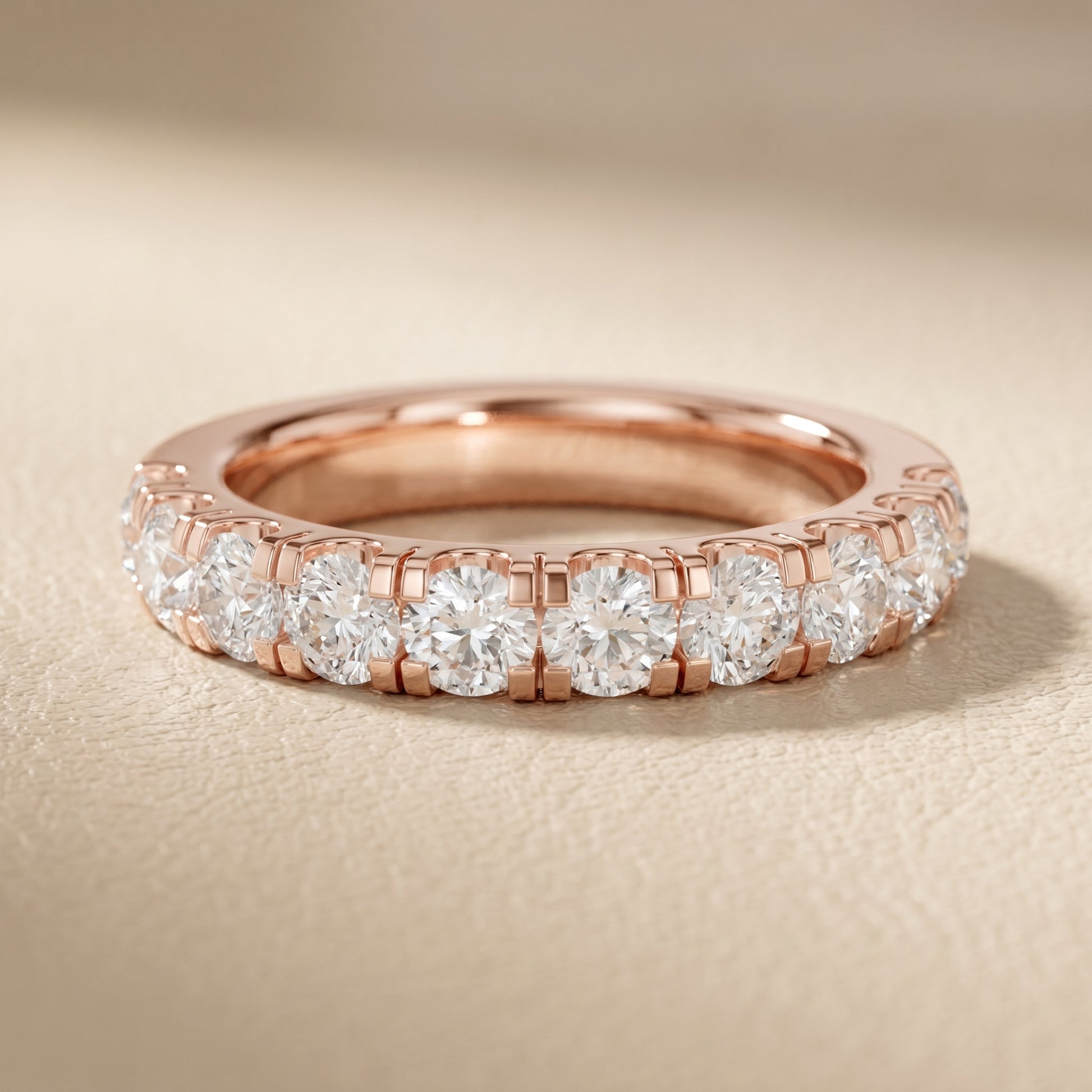Round Cut Lab Grown Diamond Ring in Rose Gold