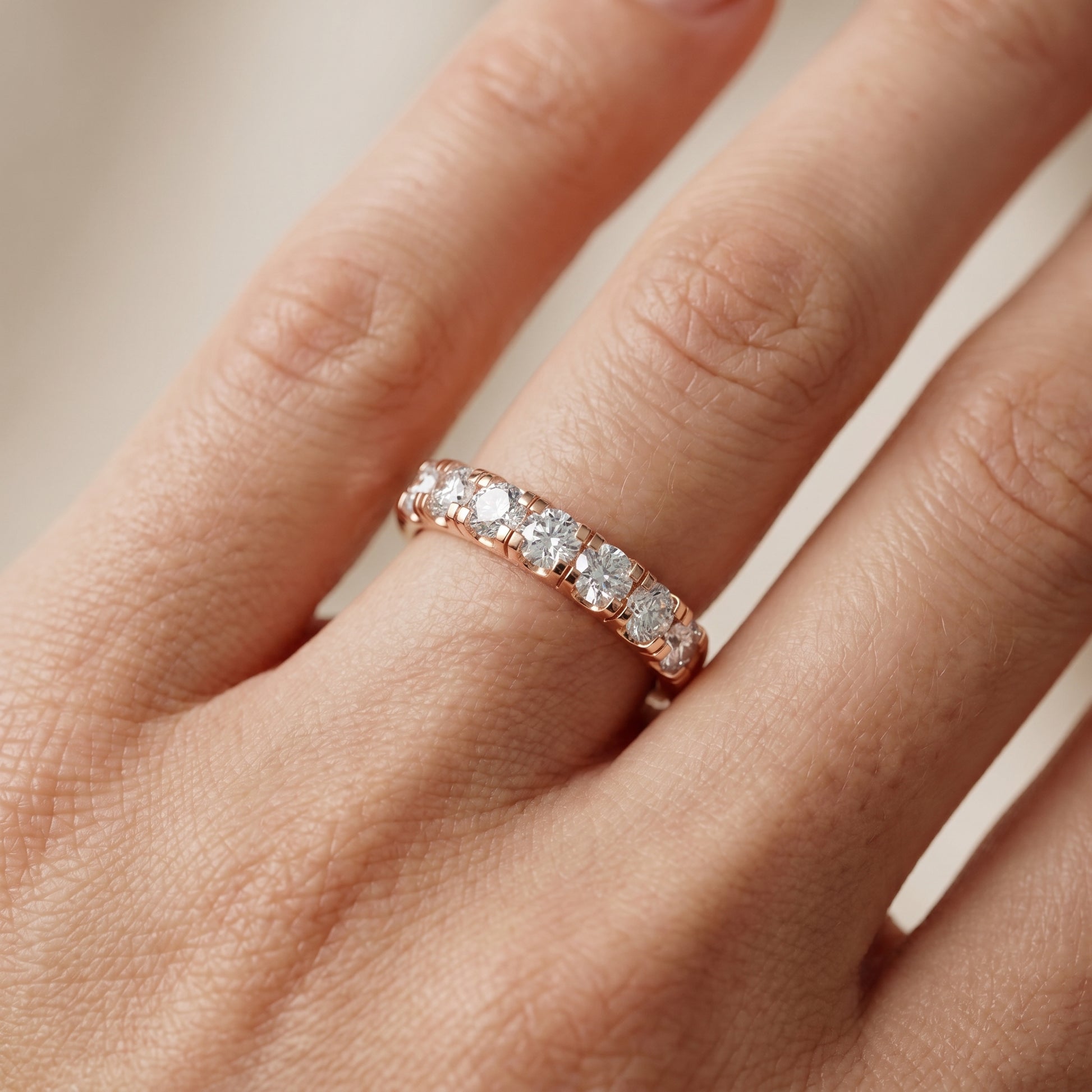Round Cut Lab Grown Diamond Ring in Rose Gold