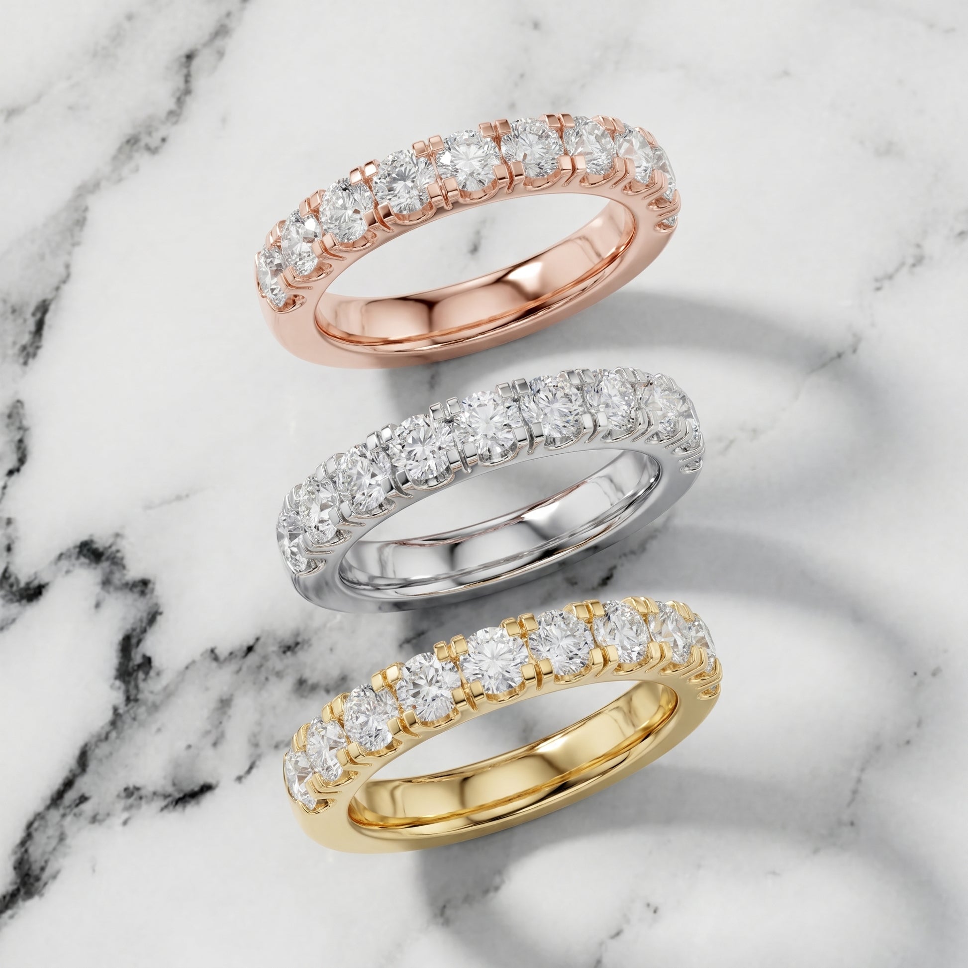Round Cut Lab Grown Diamond Ring in White Gold