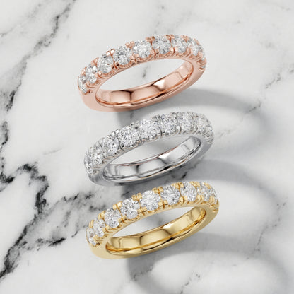 Round Cut Lab Grown Diamond Ring in White Gold