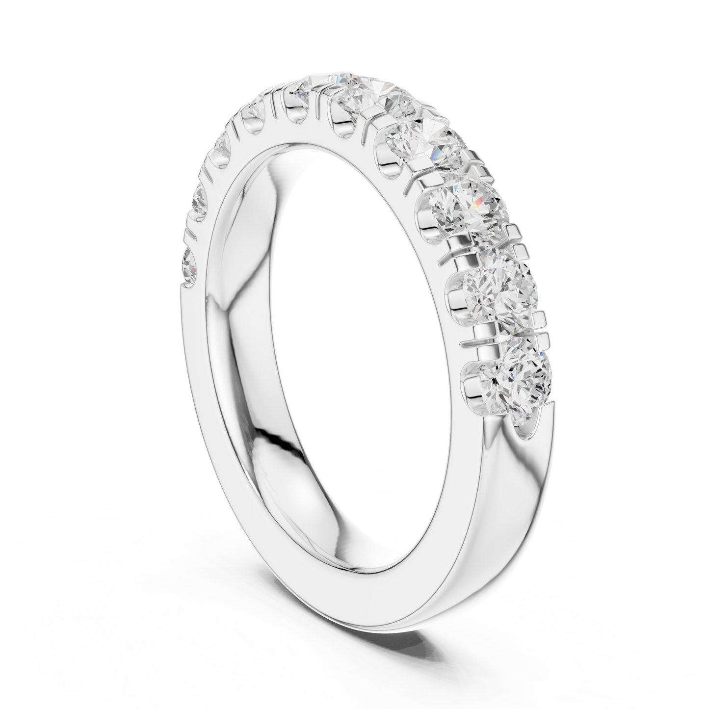 Round Cut Lab Grown Diamond Ring in White Gold