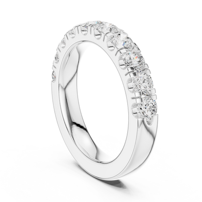 Round Cut Lab Grown Diamond Ring in Silver