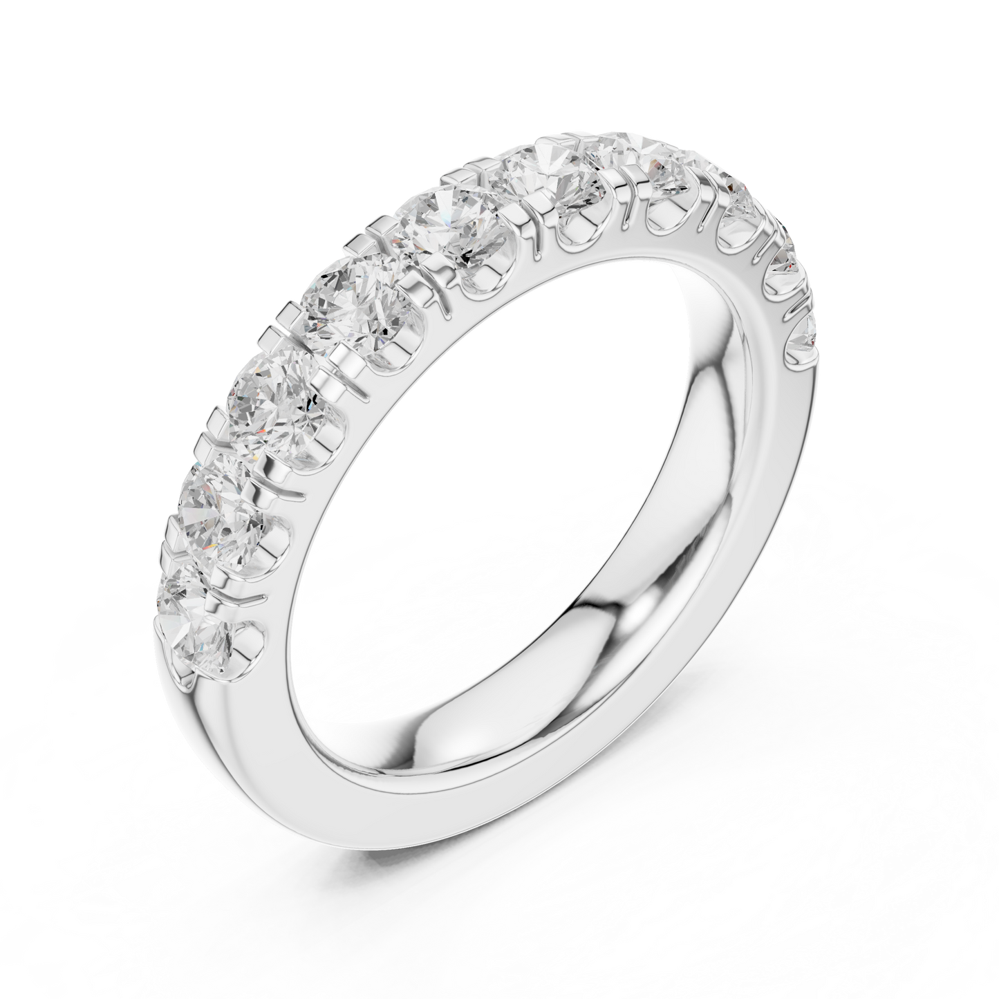 Round Cut Lab Grown Diamond Ring in White Gold