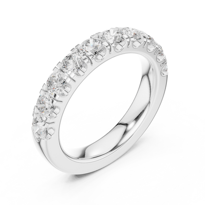 Round Cut Lab Grown Diamond Ring in White Gold